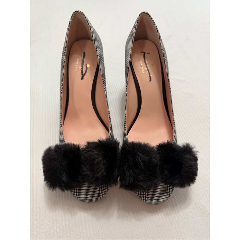 Kate Spade New York Women’s Carine Black White Pom Pom Heels Pumps Size 7 M - Picture 5 of 13